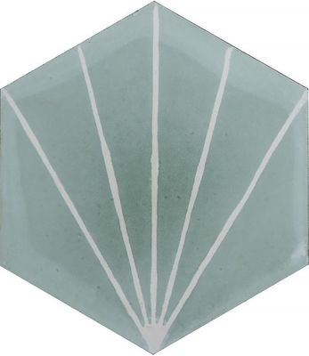 Dandelion Encaustic Tile - Celadon and Milk
