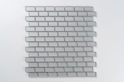 Aurora Glass Mosaic -  Mini Brick  - Grey