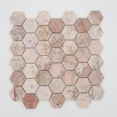 Pink Marble  -  Hexagon mosaic
