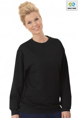Trigema - Women&#039;s Long Sleeve Sweat Shirt - 100% Organic Cotton - Black 2021