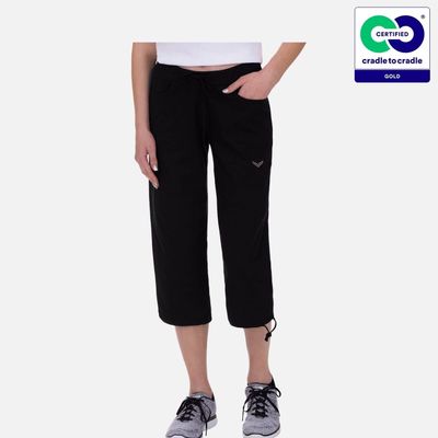Women&#039;s Black Knee Length Organic Cotton Trousers -  2021