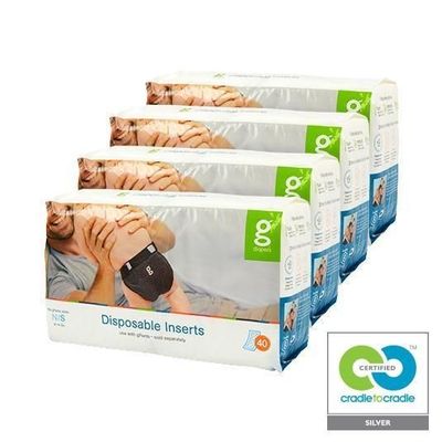 gNappies Disposable Inserts,Newborn/Small-Case(4 pack) SEE NOTES IN DESCRIPTION