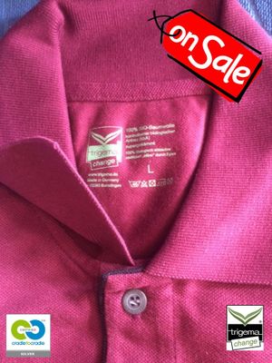 SALE (ONE ONLY) - Mens Large Cradle to Cradle Certified&trade; Sangria Polo T-Shirt