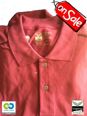 SALE - (ONE ONLY) - Mens Cradle to Cradle Certified&trade; XXL Sangria Polo-Tshirt