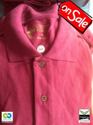 SALE (ONE ONLY) - Mens XL Cradle to Cradle Certified&trade; Sangria Polo T-Shirts