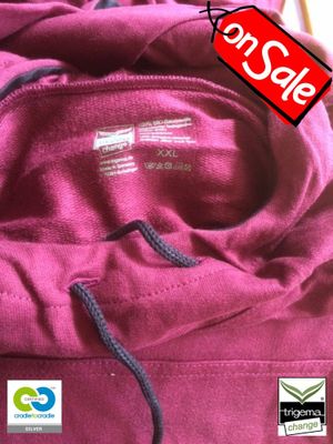 SALE (ONE ONLY) - Mens Cradle to Cradle Certified&trade; XXL Sangria Hooded Sweater