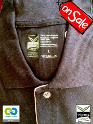 SALE (TWO ONLY) - Mens Large/XL Cradle to Cradle Certified&trade; Black Polo T-Shirt
