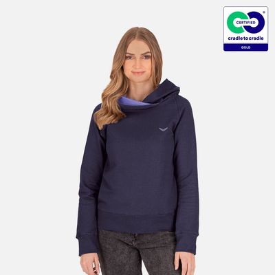 Trigema - Woman&#039;s Fashionable Hoodie from 100% Organic Cotton (kbA) Deep Purple-C2C (2021)