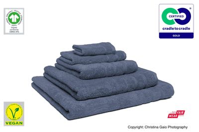 Mary Rose - Organic, Fair Wear &amp; Vegan - Bath Sheets and Towels - Jeans Blue