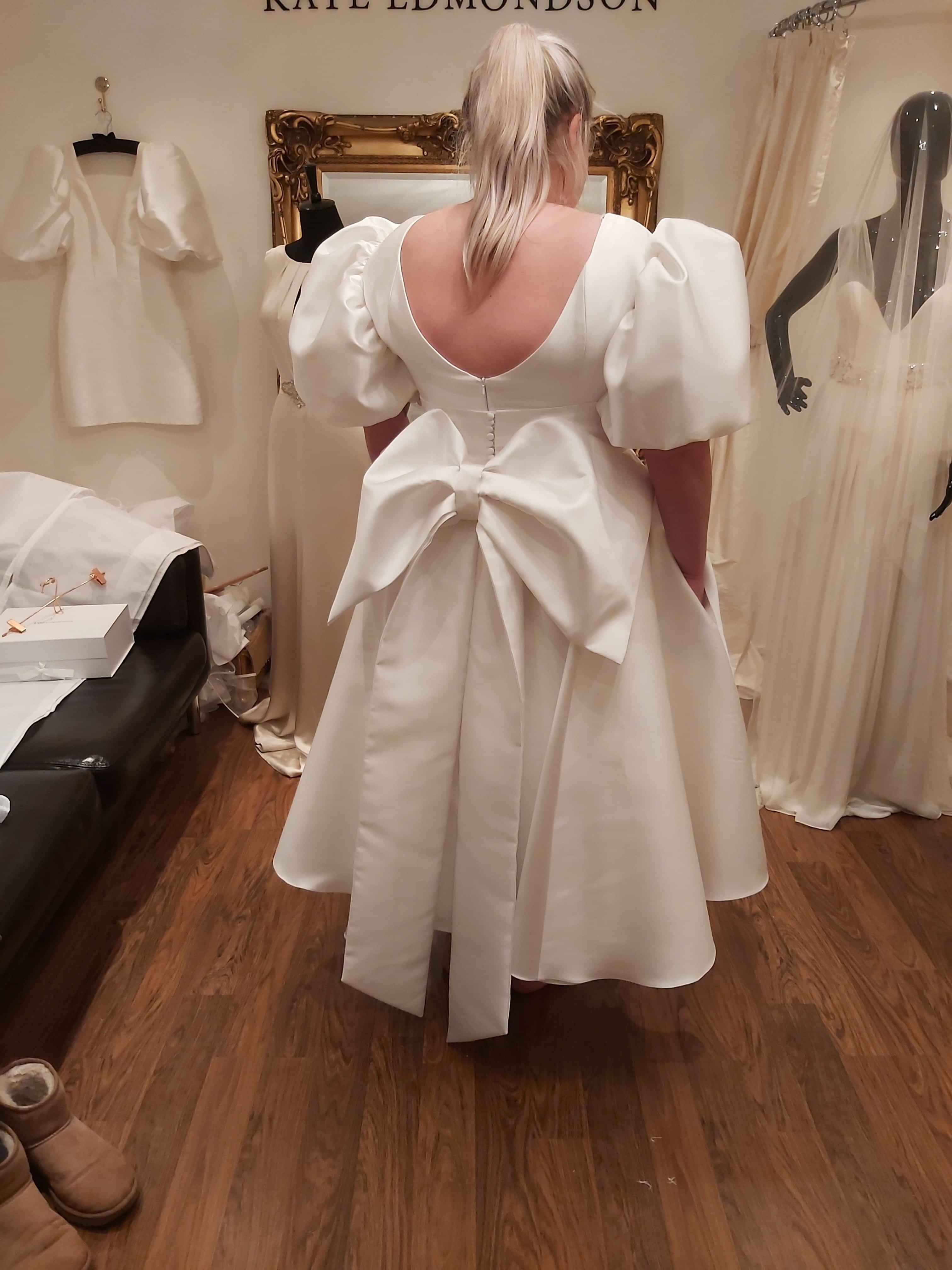Custom Wedding dress, Civil Wedding Dress, Tea Length Wedding dress, Kate Edmondson, Wedding Dress Designer