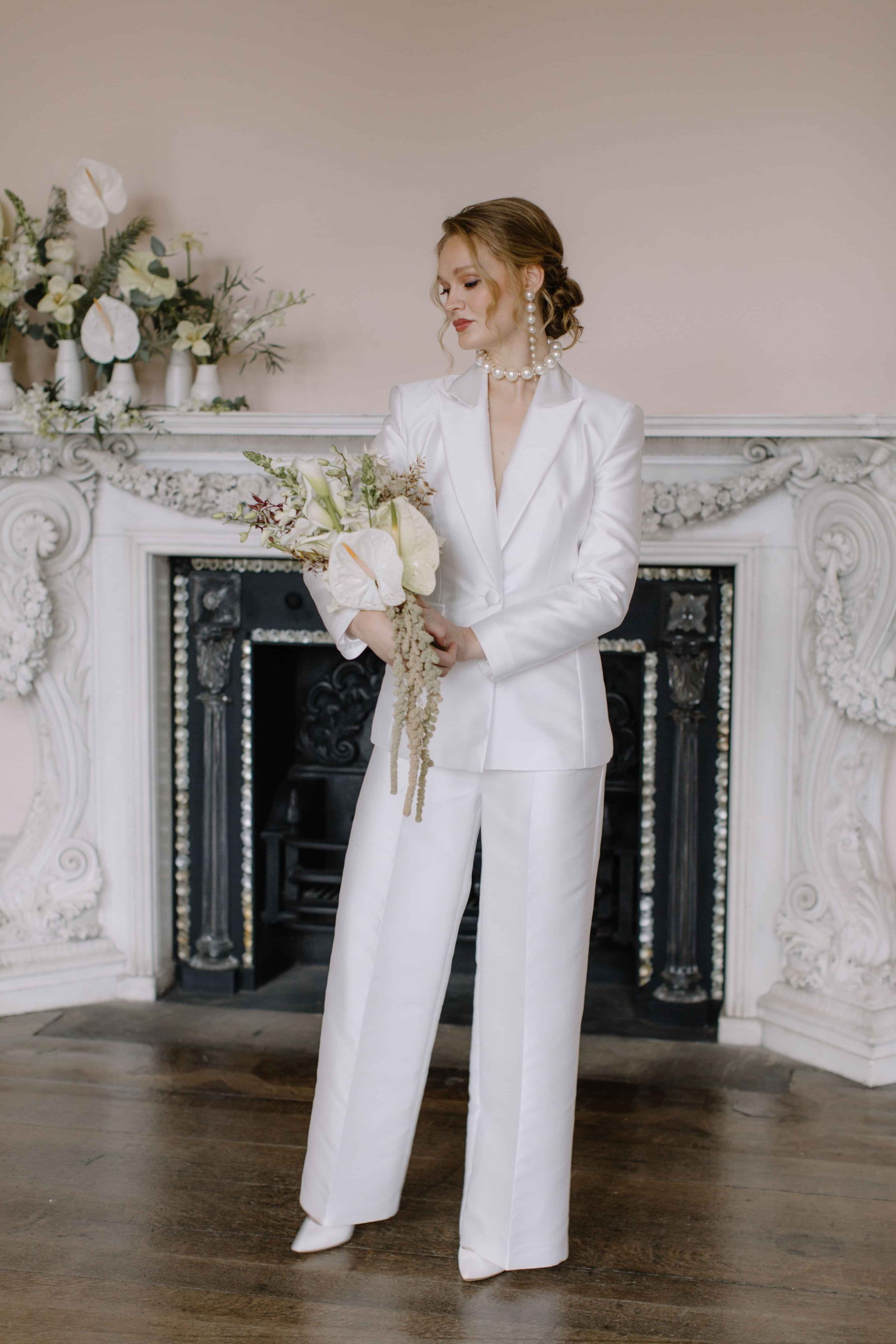 elegant trouser suits, Designer bridal suits, Chic wedding suits for women
