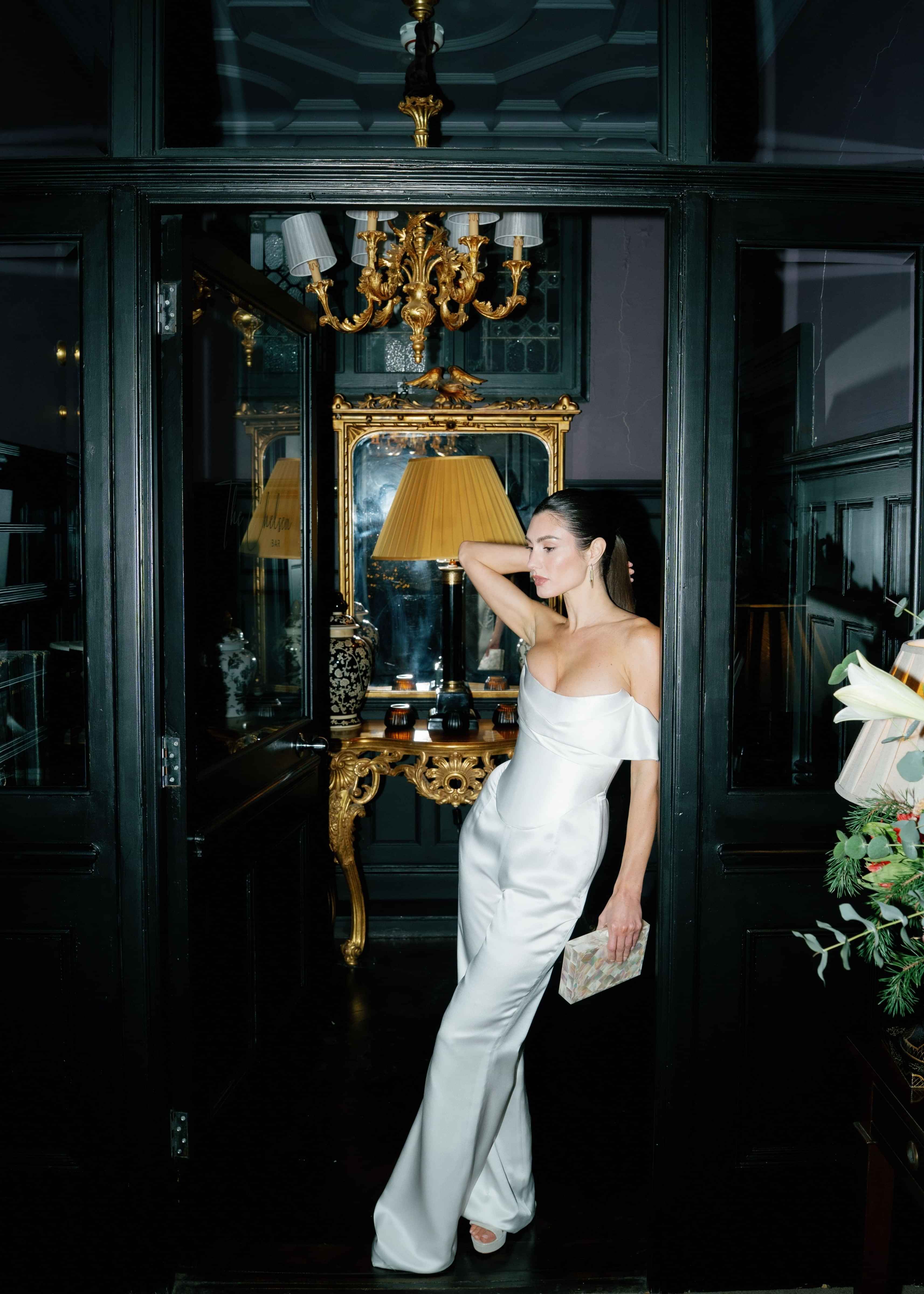 Luxury bridal separates, Bridal corset and trousers, Rehearsal dinner looks, Kate Edmondson 