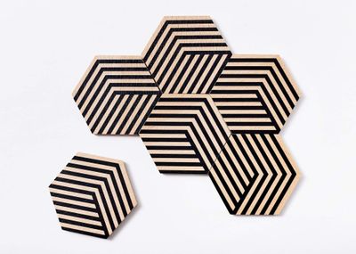 Areaware - Optic Black Table Tile Coasters