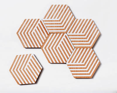 Areaware - Optic White Table Tile Coasters