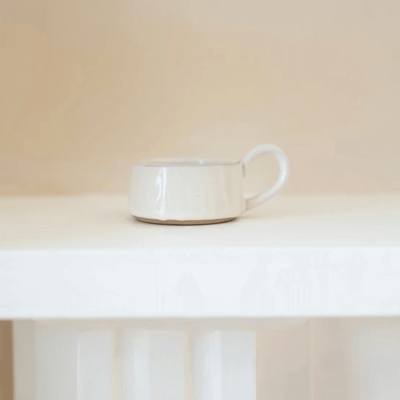 Stoneware Tea Light holder - Milk White