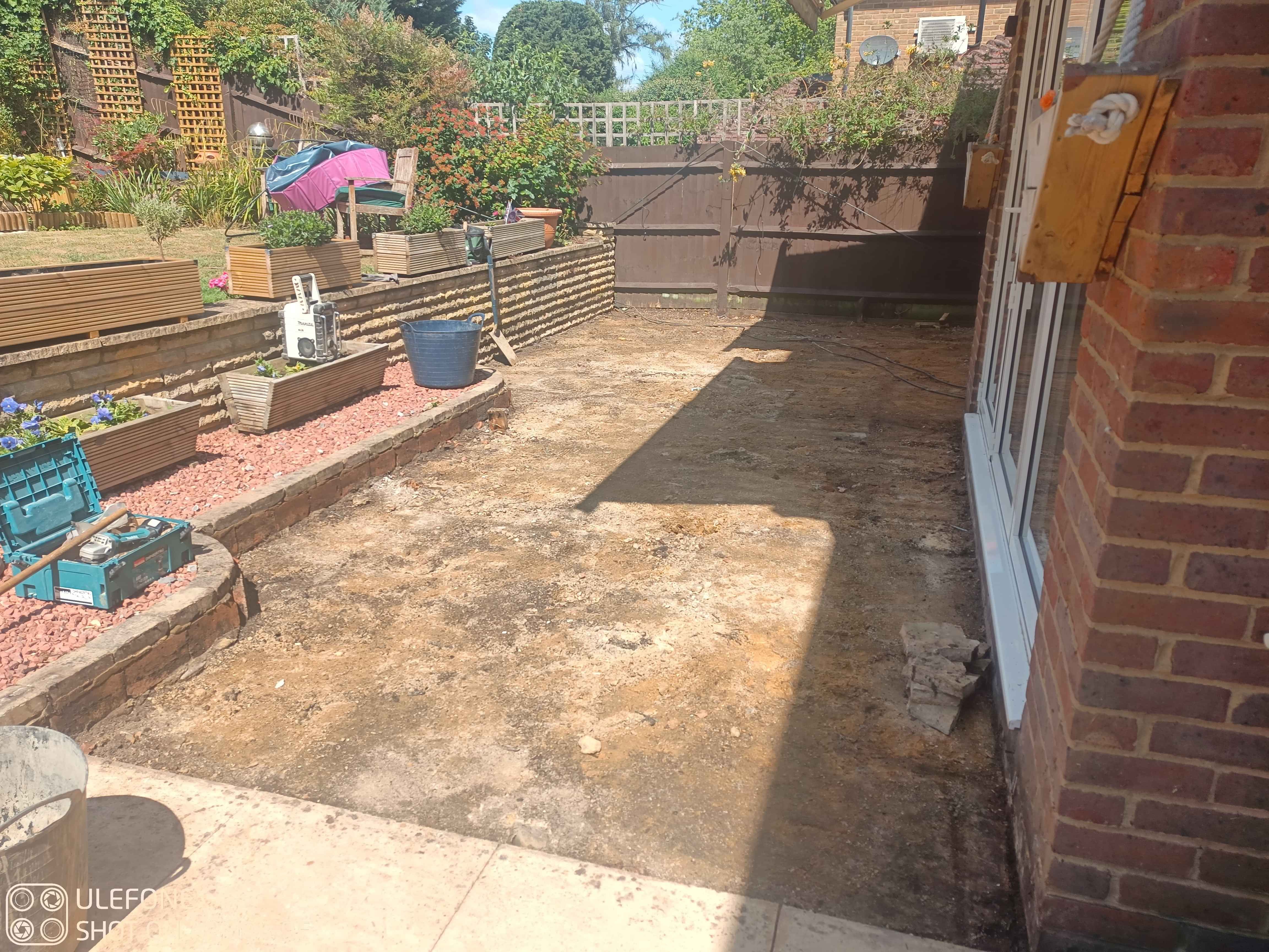 Old timber deck cleared now, base all level awaiting new concrete pads.