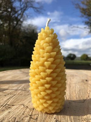 Beeswax Pinecone candle