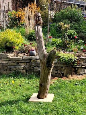 Tawny Owl , mounted on a tall post frost proof.( can be ordered )