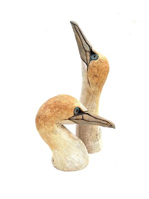 Gannet Portrait Sculpture Pair One