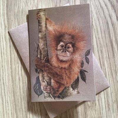 Arun the Orangutan Greetings Card