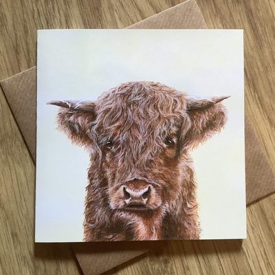 Harry the Hairy Highland Cow Greetings Card