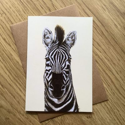 Zoe the Zebra Greetings Card