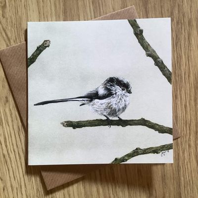 Charming Long Tailed Tit Greetings Card