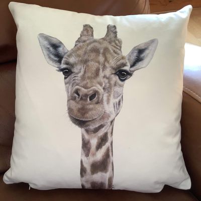 Gerald the Giraffe Luxury Faux Suede Cushion (Square)