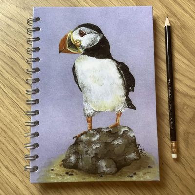 Puffin standing doing Nuffin A5 Journal