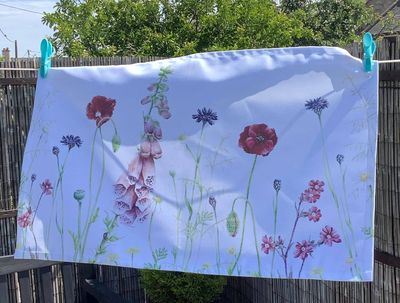 &ldquo;Flower Meadow&rdquo; 100% Cotton Tea Towel