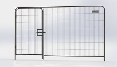 Pedestrian Gate In Heavy Duty Round Top Anti Climb Panel | Temp Fence UK