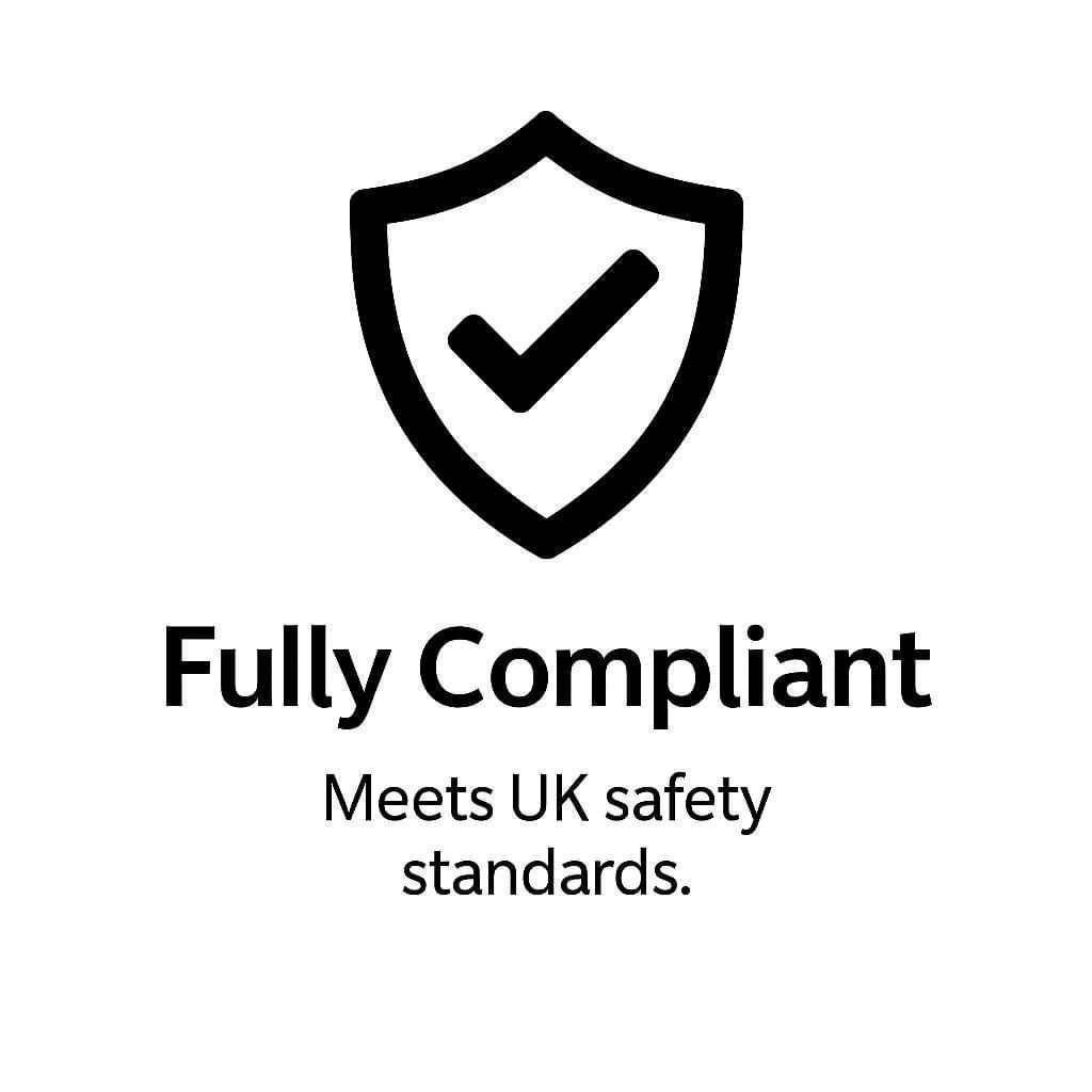 Heavy duty steel temporary fencing icon showing gear symbol and durable construction message