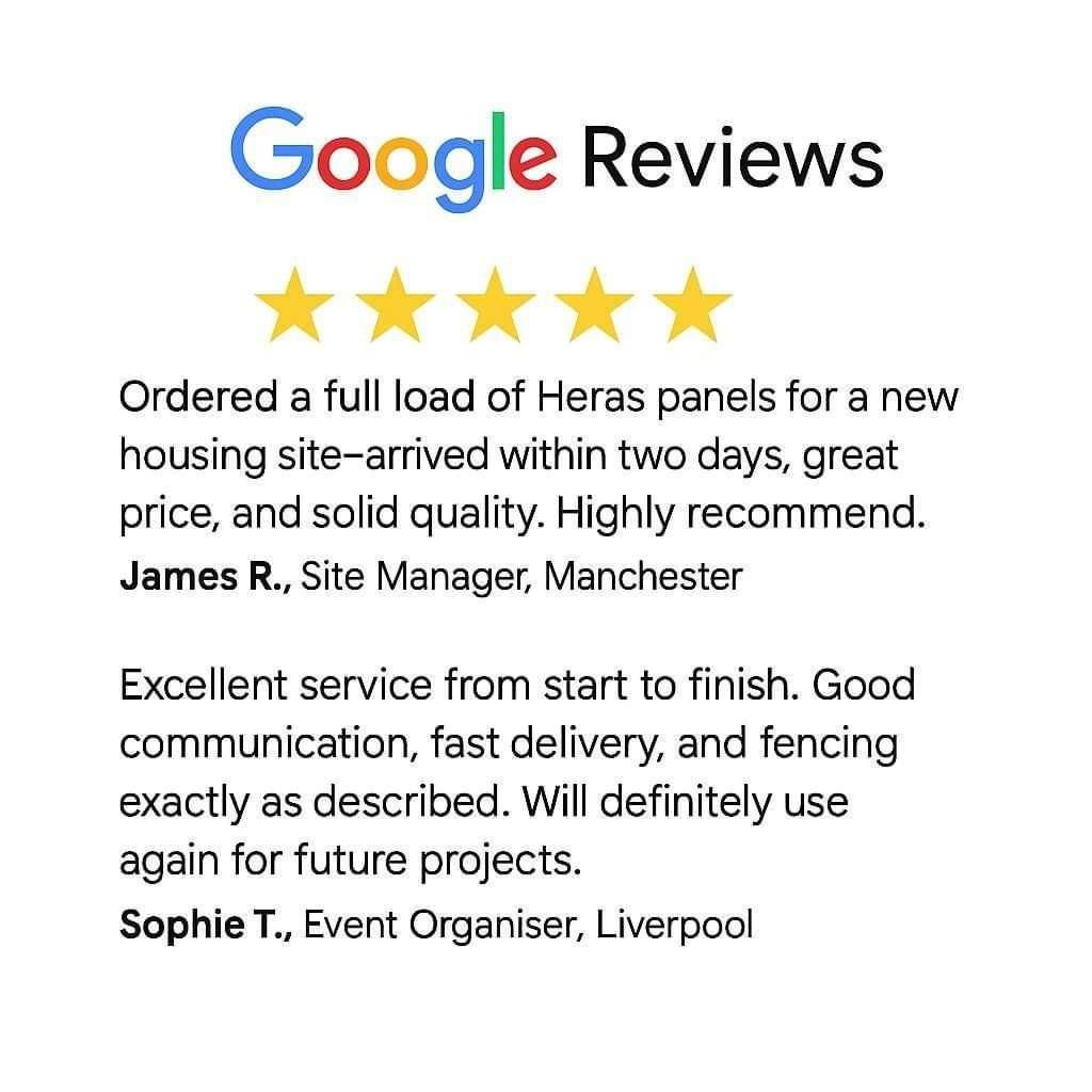 Tempfence UK Google reviews – 5 star rated Heras fencing and temporary site fencing supplier Liverpool