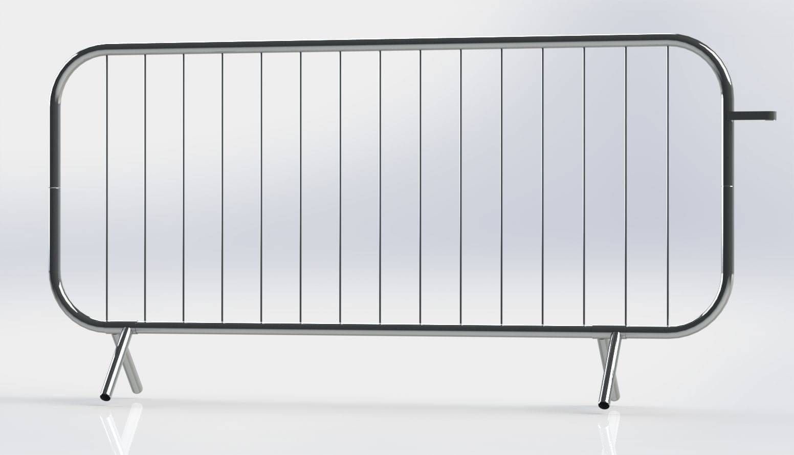 Eco crowd control barrier – 2.3m galvanised steel fixed-leg barrier UK-made