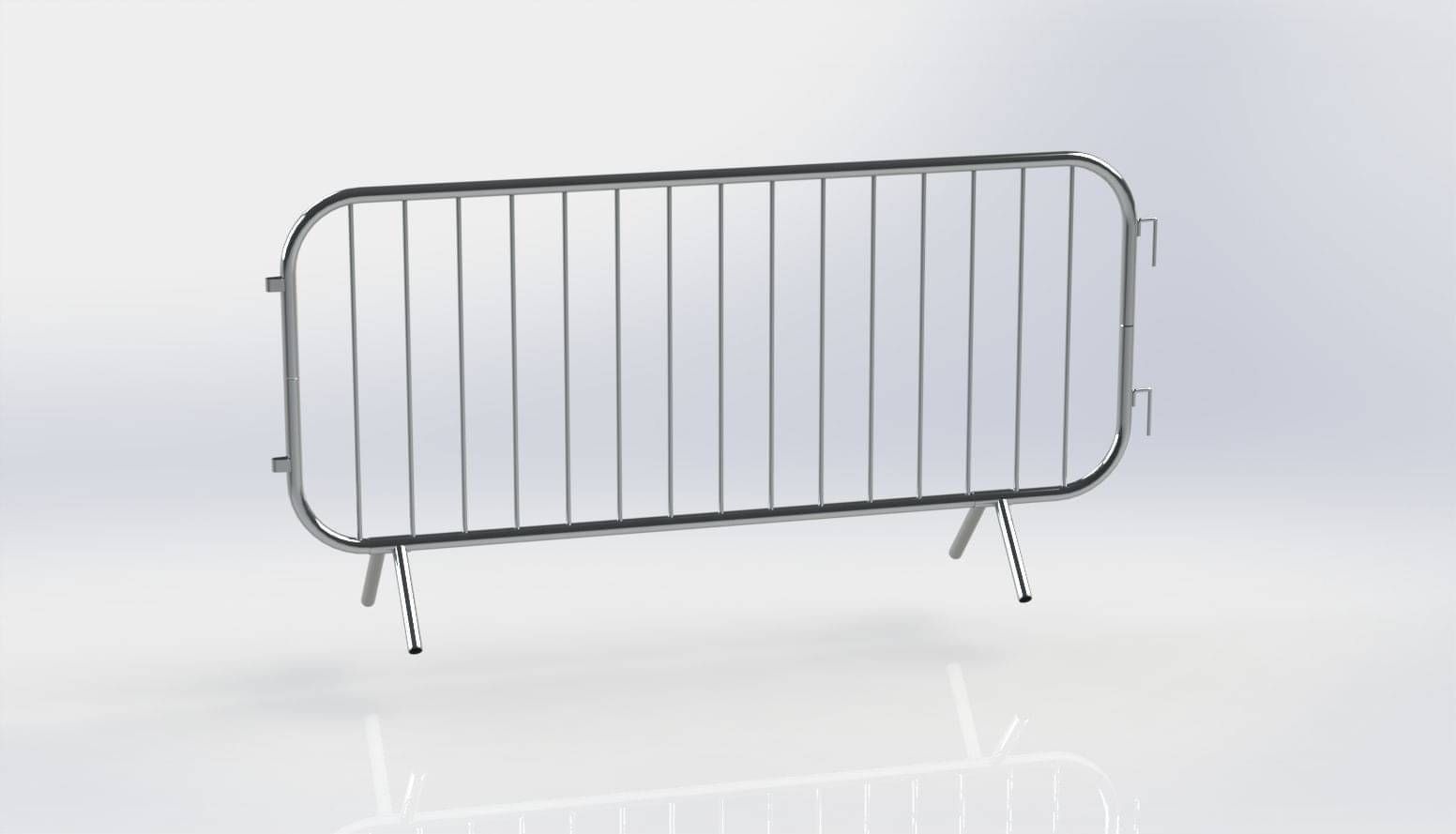 Heavy duty crowd control barrier – 2.3m galvanised steel with 12mm punched infills