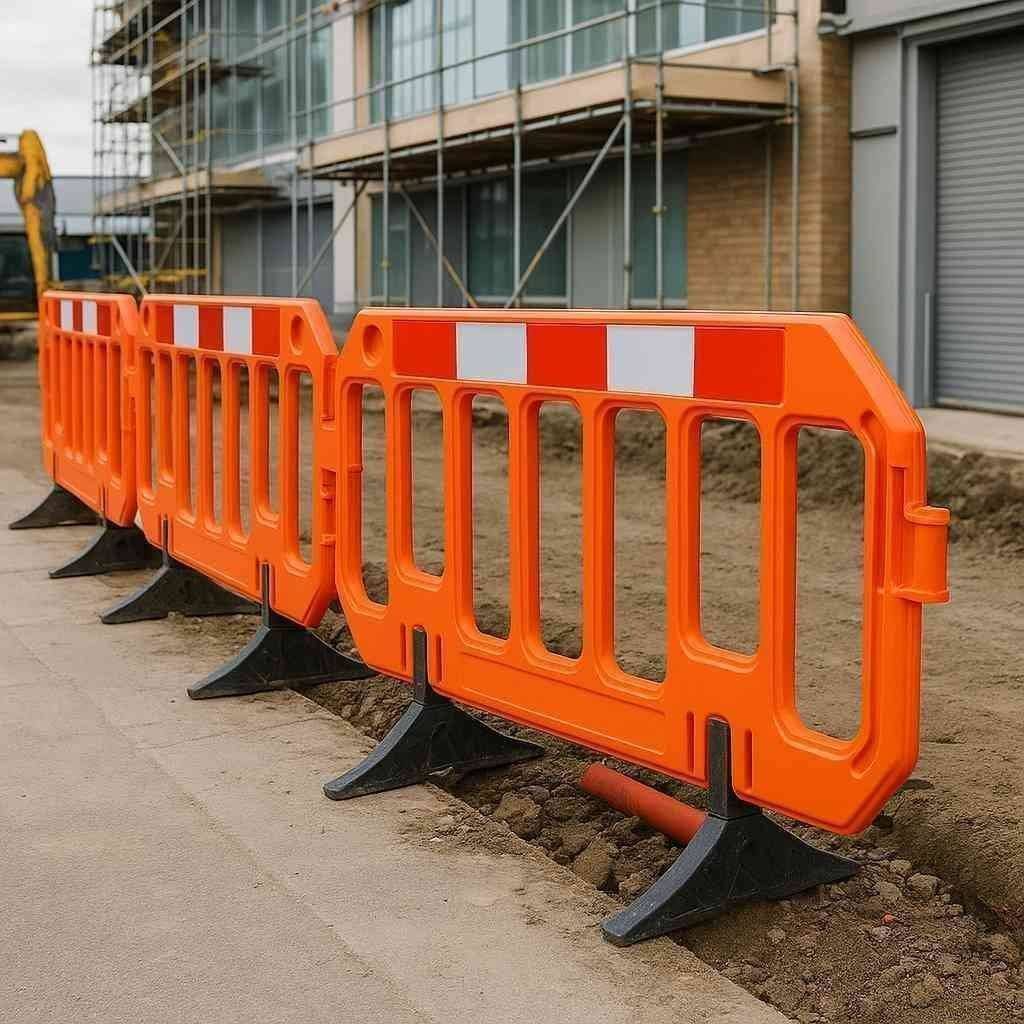 Chapter 8 road barriers on a building site North London