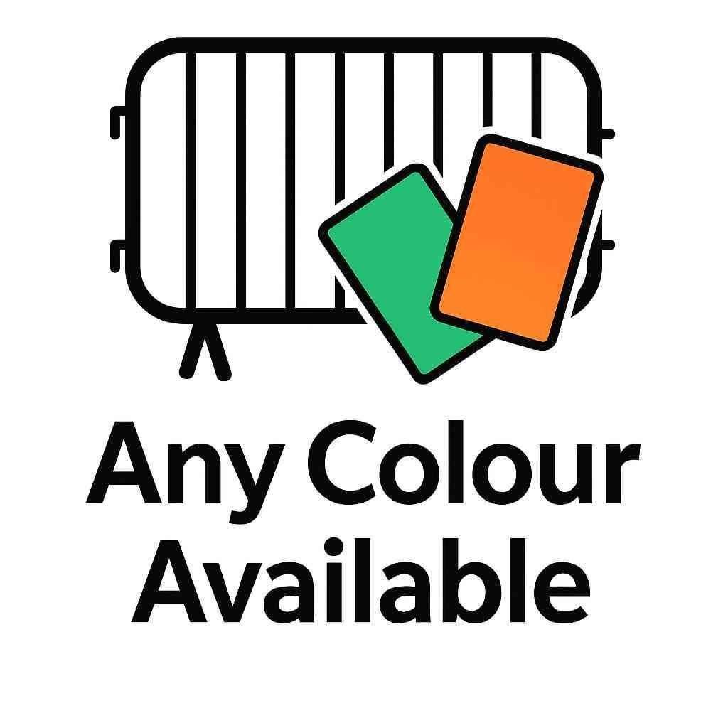 Any colour available icon – Powder coated Heras fencing and barriers in any RAL colour.