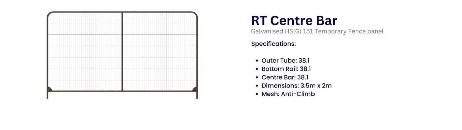 2.85m Heras fencing panel with centre bar support – reinforced temporary fence for construction sites