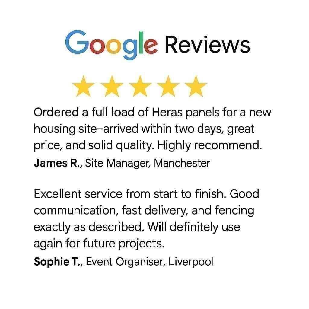 Tempfence UK Google reviews – 5 star rated Heras fencing and temporary site fencing supplier Wrexham