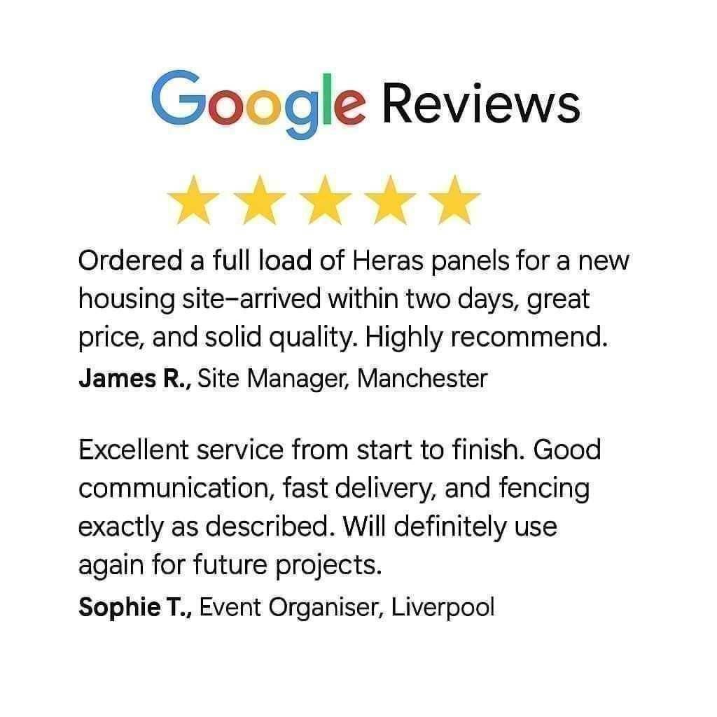 Tempfence UK Google reviews – 5 star rated Heras fencing and temporary site fencing supplier Bury