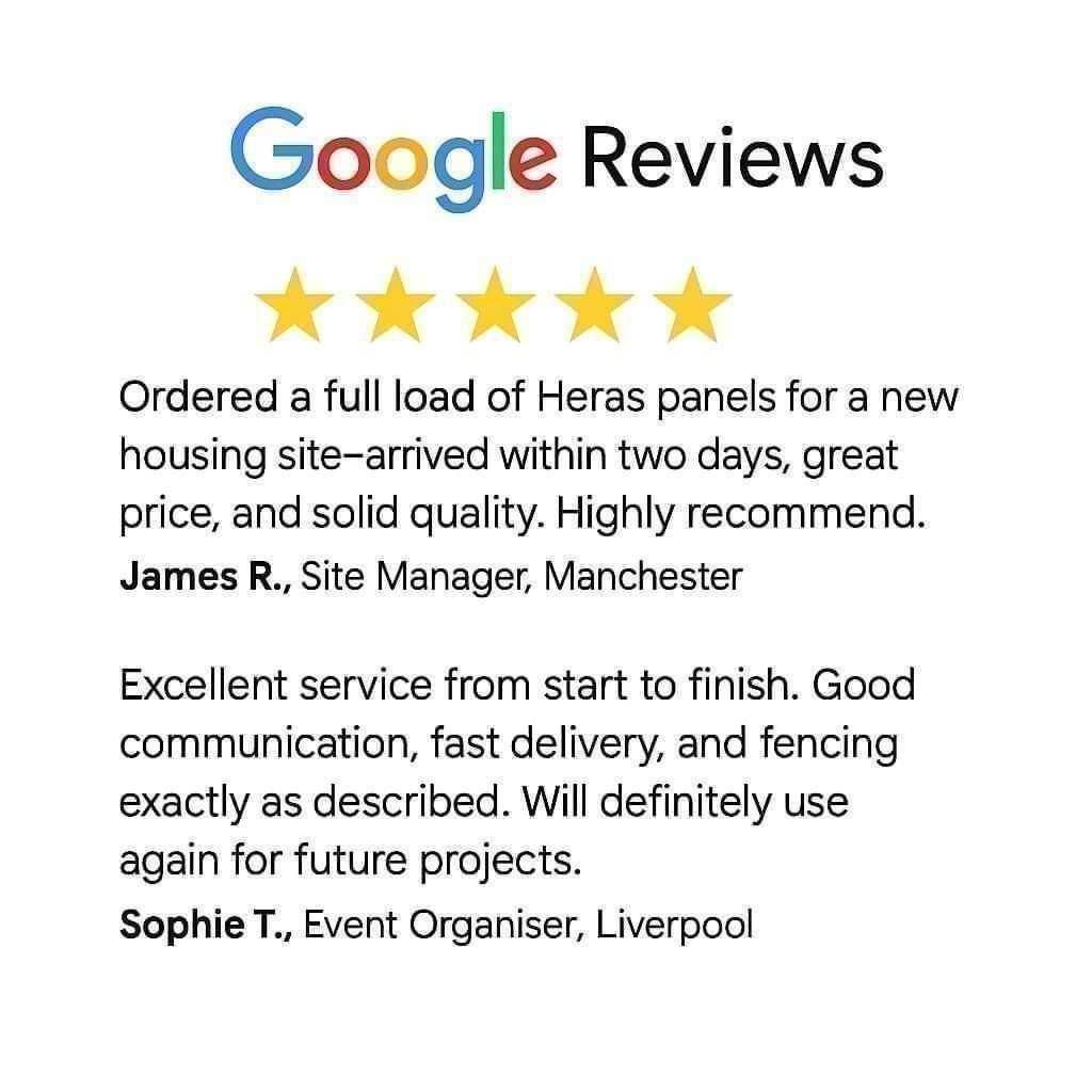 Tempfence UK Google reviews – 5 star rated Heras fencing and temporary site fencing supplier North London