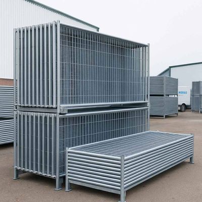 Heras fencing Cheshire – UK factory yard with steel panels ready for delivery and installation by Tempfence UK