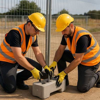 Buy Heras fencing accessories – feet, clips, stabilisers, ballast blocks