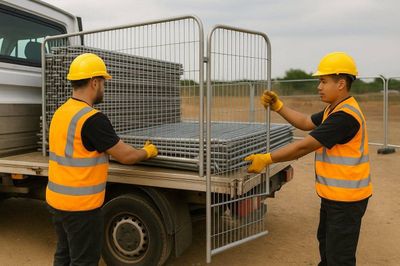 Heras fencing hire delivery and unloading on site — Tempfence UK