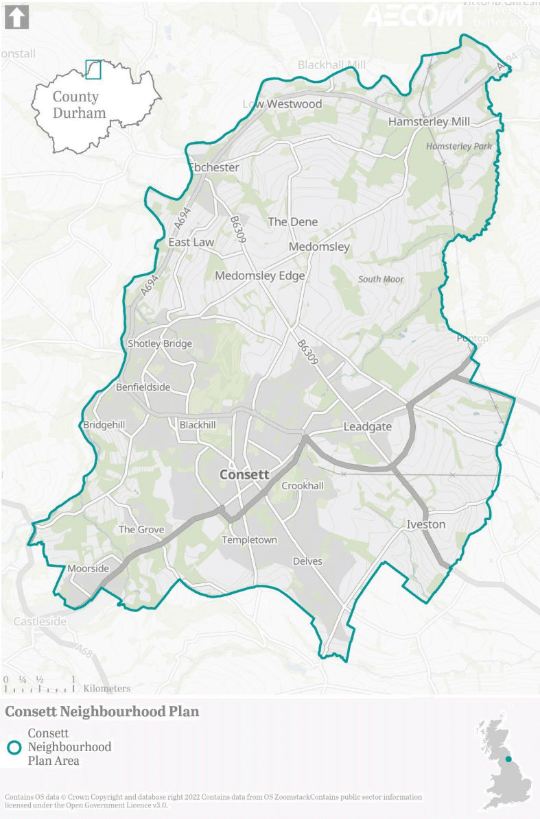 Consett Area Neighbourhood Forum Map