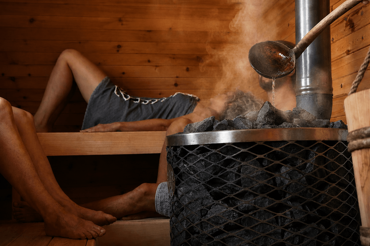 Sauna Interior at Hackhurst Farm