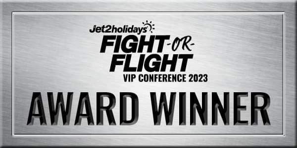 Jet2holidays VIP Conference 2023 award winner badge
