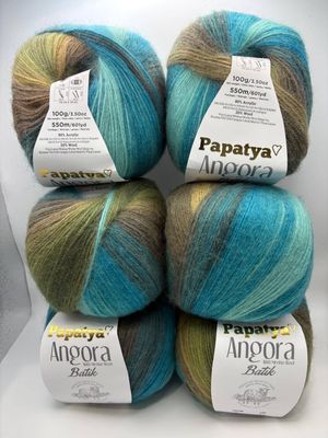 Papatya Angora Batik - Blue/Brown- 81