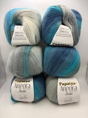 Papatya Angora Batik - Aqua/Grey- 83