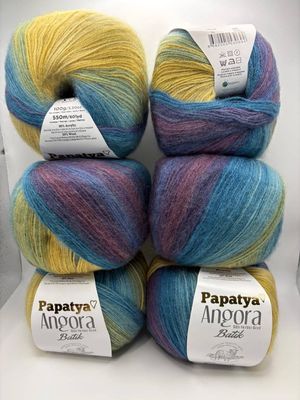 Papatya Angora Batik - Purple/Blue/Mustard - 62